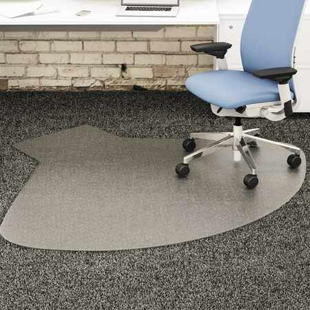DEFLECTO Chair Mat 60"x66", Workstation Shape, Clear, for Carpet CM14003K